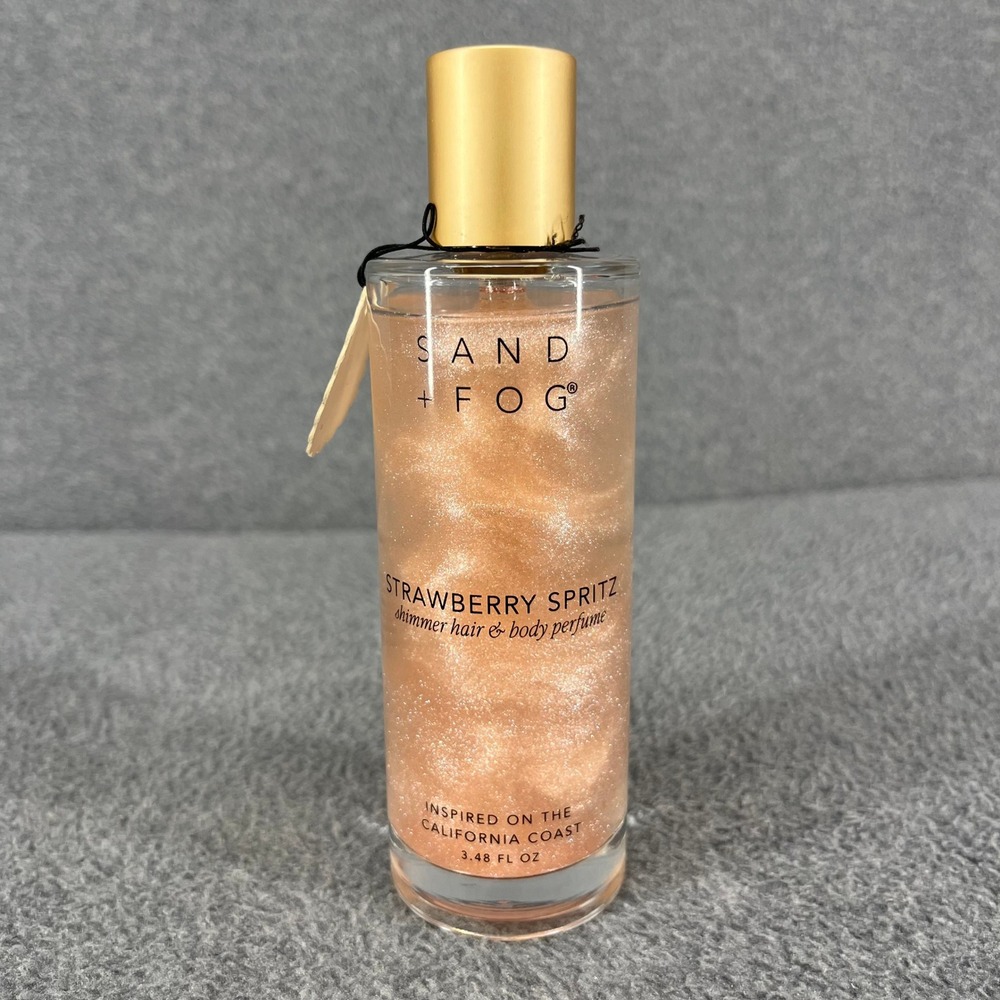 Sand + Fog Strawberry Spritz Hair Body Perfume 3.48oz Rose Gold Shimmer Mist NEW